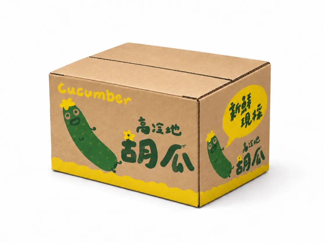 Cucumber carton product showcase